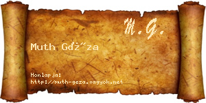 Muth Géza névjegykártya