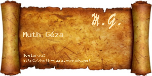 Muth Géza névjegykártya