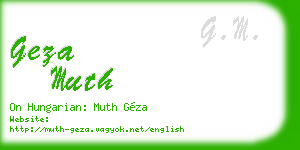 geza muth business card