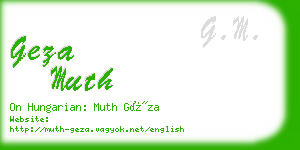 geza muth business card